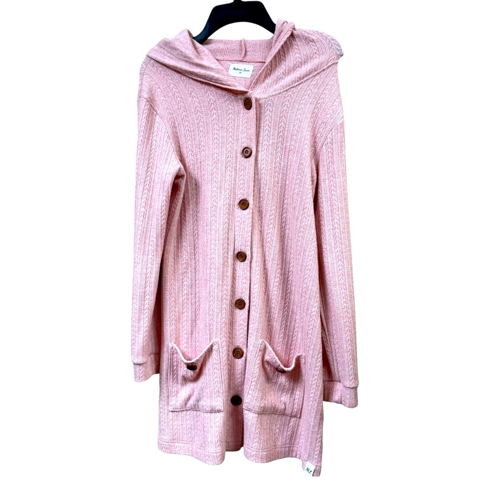 Makena Lane Pink Girls Womens Oversized Signature Cardigan Sz 14 Size Small